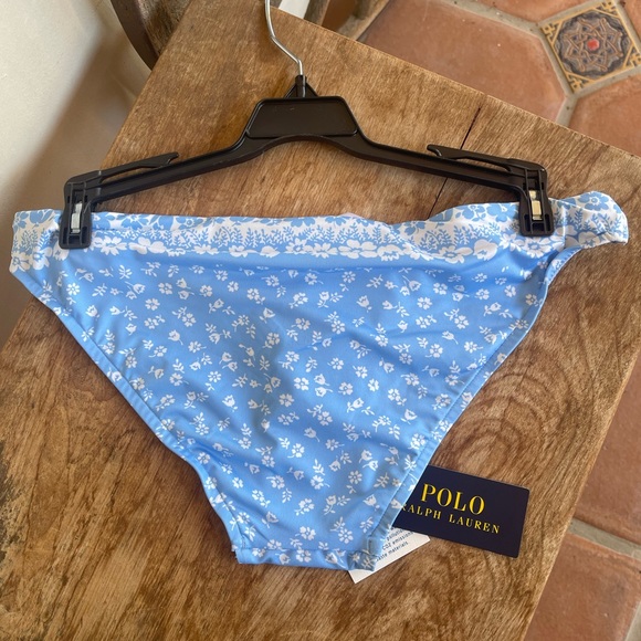 POLO RALPH LAUREN Light Blue Bikini Bottoms♻️Recycled🌱Fabric Sz M NEW With TAGS - Picture 10 of 12